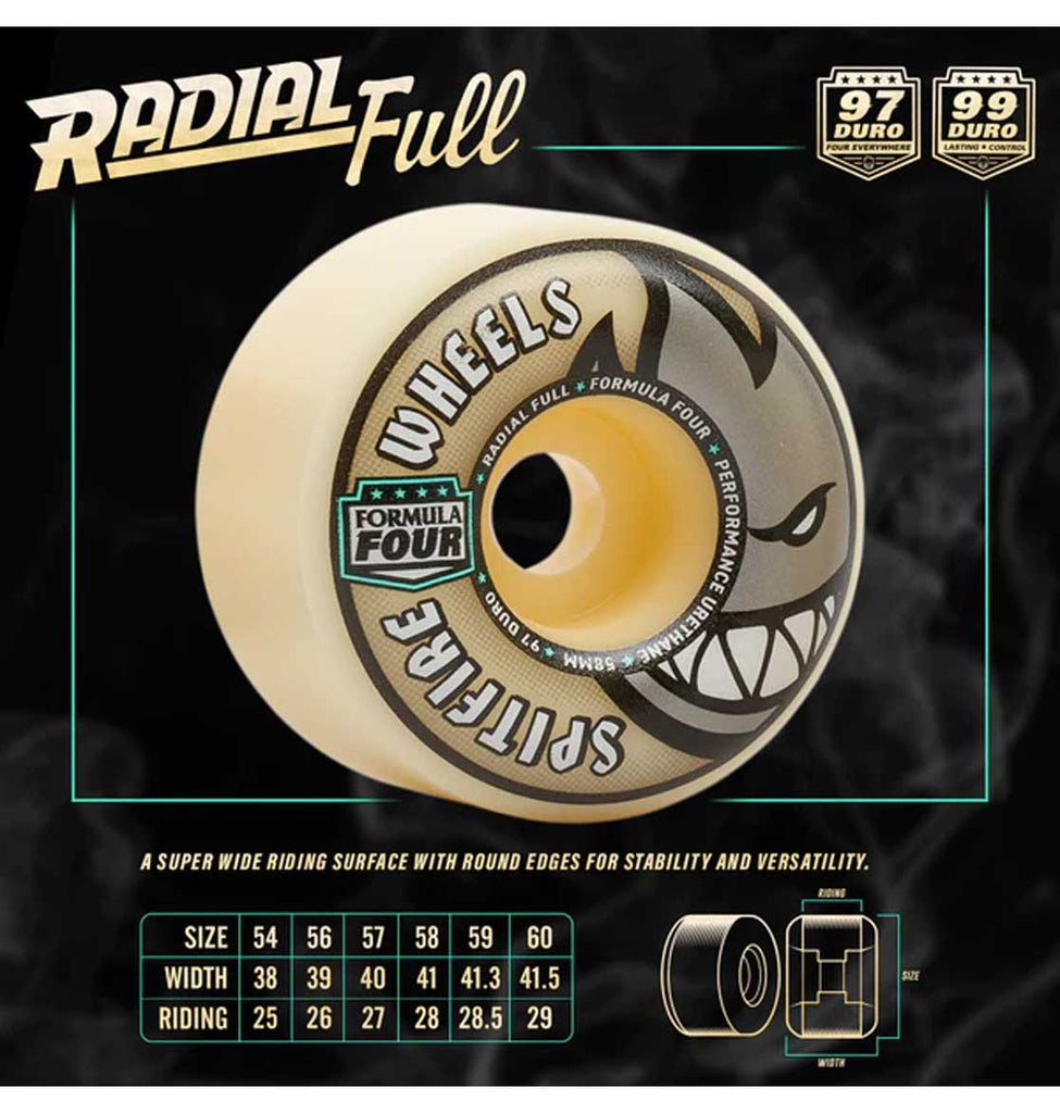 Spitfire - F4 Kader Puffs Radial Full 54MM 99A Skateboard Wheels