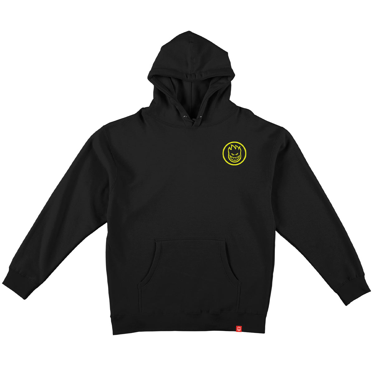 Spitfire Swirled Classic Youth Hoodie Black Safety Yellow OCD Skate Shop